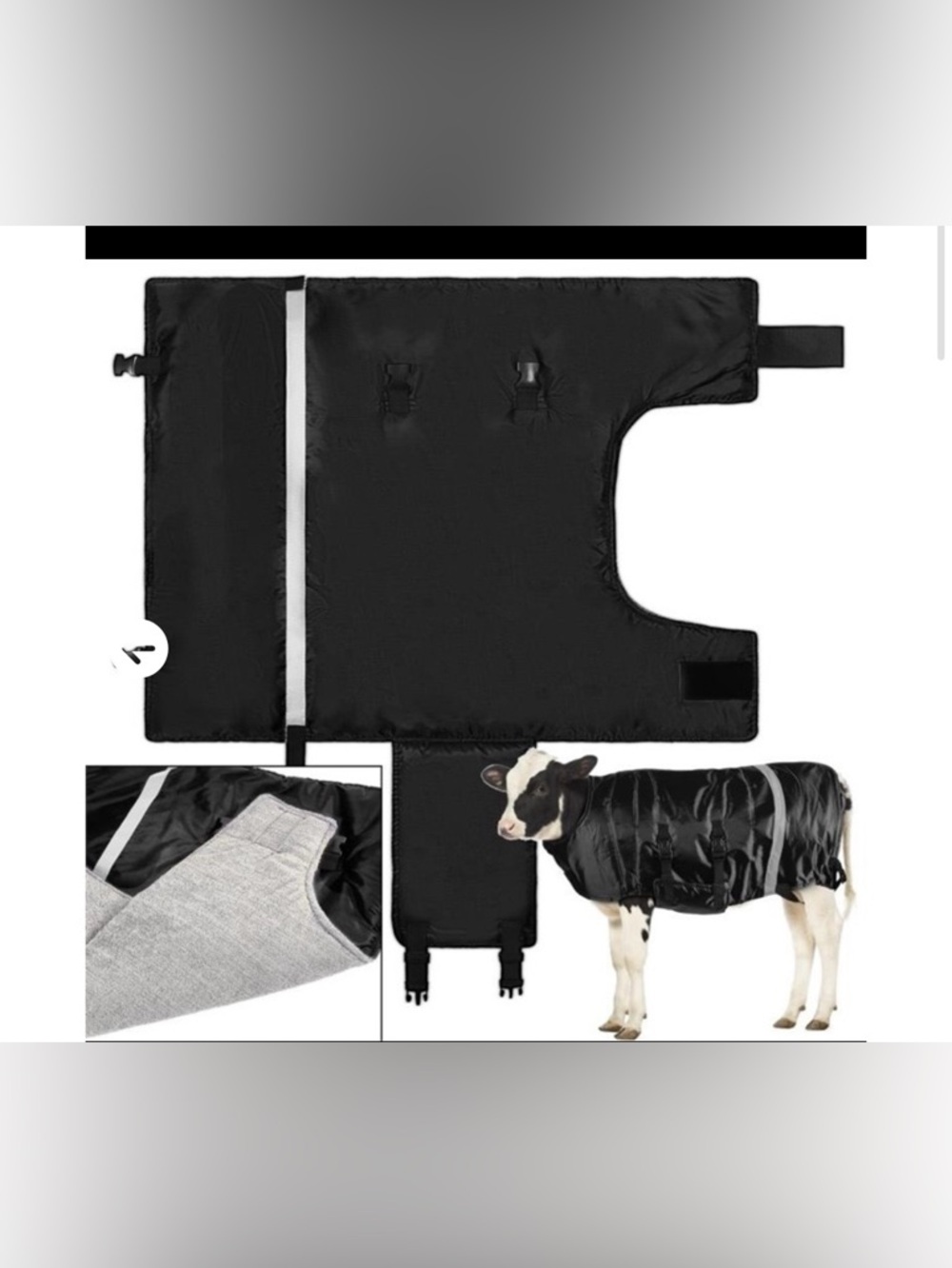 Black Waterproof Livestock Calf Coat